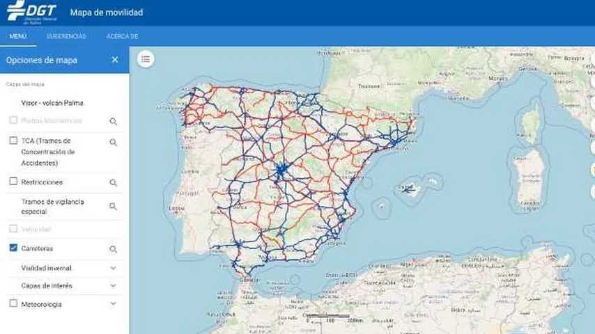 onsulta el estado de las carreteras en tiempo real con el mapa interactivo de la DGT. (Foto: DGT)